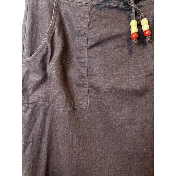 Giorgio Fiorlini Y2k Maxi Skirt Women's Size 14 Brown Linen Blend Boho 90's‎ - Picture 7 of 11